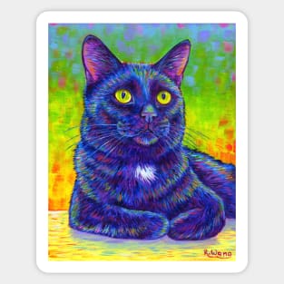Colorful Black Kitty Cat Sticker